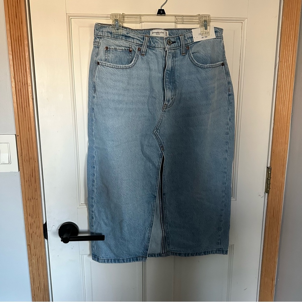 NWT A&F Jean midi skirt size 10P